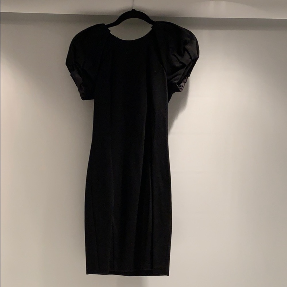Sisley black puffy sleeves dress